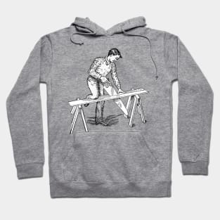 Sawing bench - vintage book illustration from The children's library of work and play by Edwin W. Foster 1911 Hoodie